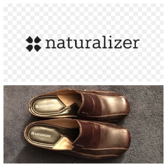 Naturalizer Brown Leather Mules, Sz 9.5 - Picture 1 of 3